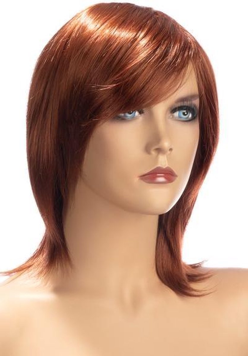 ZOE Ros/Roodharig/Donkerblond | Lang | Vlak | Verstelbaar | Pruik | WORLD WIGS